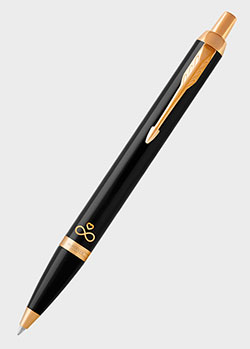 Шариковая ручка Parker IM 17 Black GT BP Вечная любовь из латуни, фото